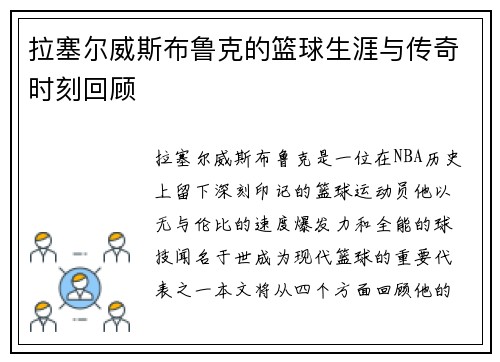 拉塞尔威斯布鲁克的篮球生涯与传奇时刻回顾